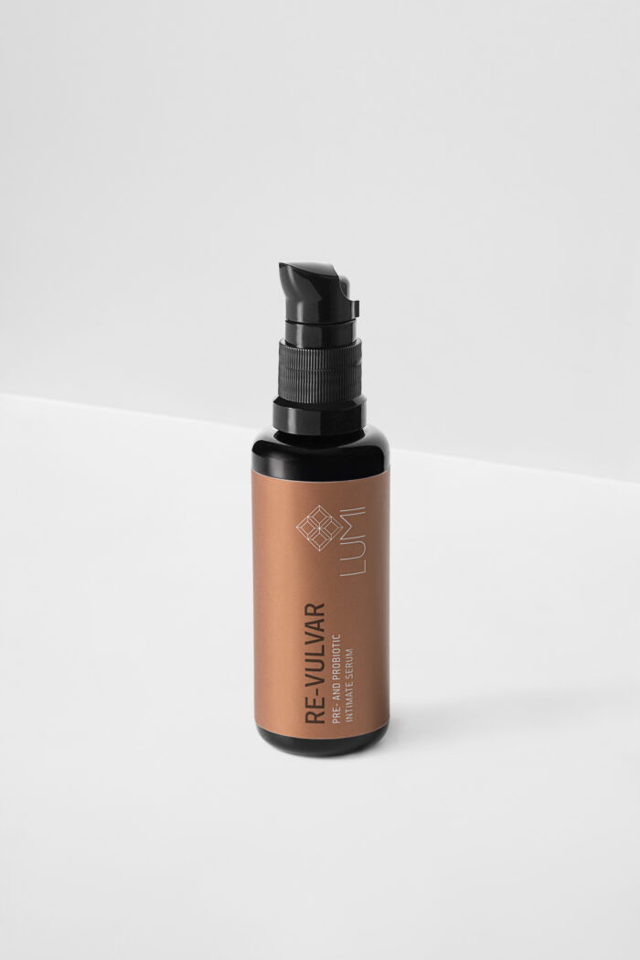LUMI Re-Vulvar Intiimseerum 50ml. Toode niisutab sügavut, taastab intiimpiirkonna mikrofloora ja tasakaalu ning leevendab tundlikkust. Re-Vulvar intimate serum.